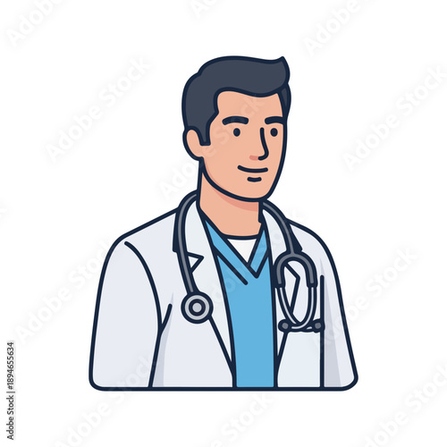 Professional Male Doctor Illustration Vector