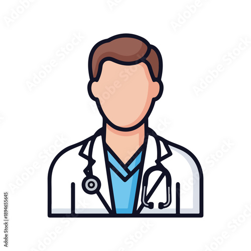 Doctor Icon Medical Professional Avatar Simple Vector