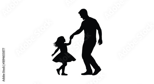 A tender moment is captured as a father and daughter share a loving connection depicted in silhouette
