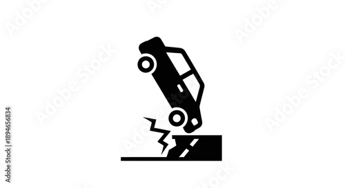 Car accident icon symbolizing danger and risk.