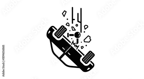 Car crash accident illustration symbol.