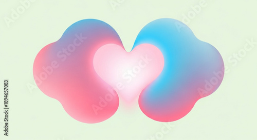 Soft gradient fluid hearts for Valentine