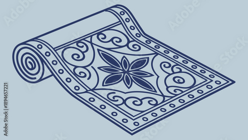 Ornate floral pattern rug