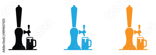 Beer Tap Icon. Draft beer thin line icon, alcohol and drink, tap and glass of beer sign, vector graphics, a linear pattern on a white background. 