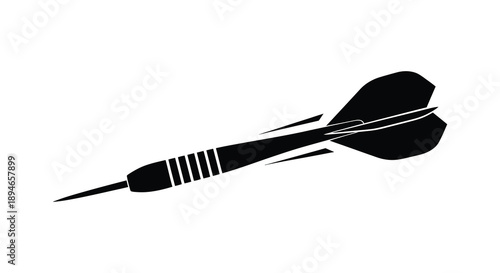 A striking black silhouette of a dart showcasing its pointed tip and feathered flight a simple silhouette