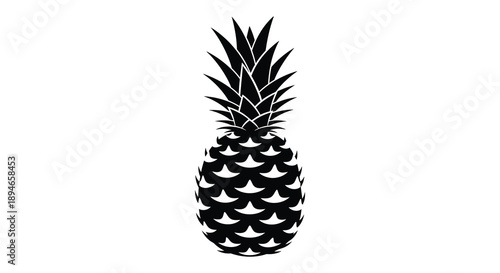 A striking black silhouette of a pineapple dominates the composition showcasing its textured form silhouette high quality professional