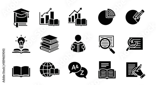 Collection of Education and Business Icons.