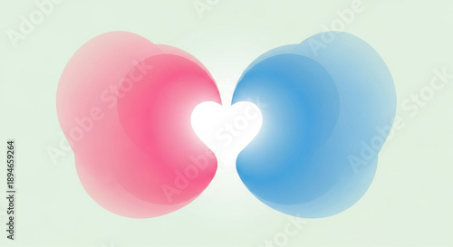 Soft gradient fluid hearts for Valentine