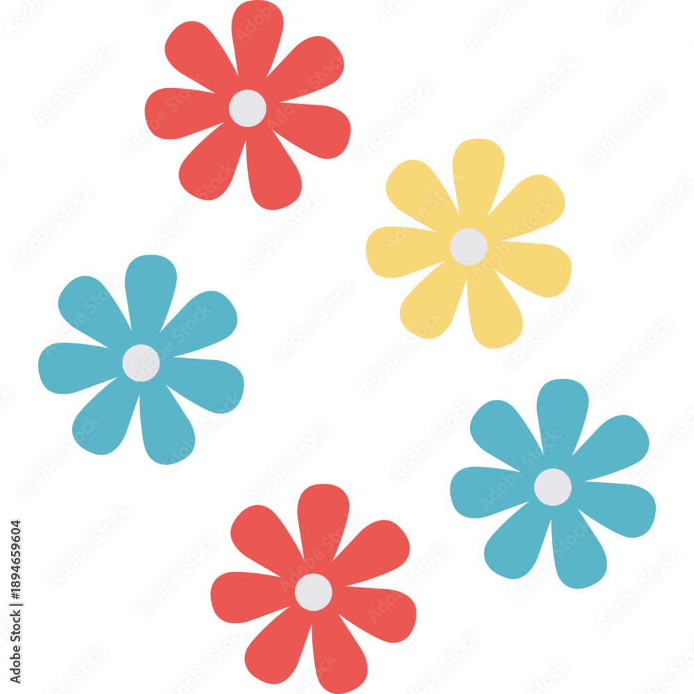 Obraz premium Daisy Flowers Retro Decoration