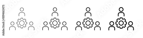 Resource Management and Human Resources Coordination Icon set. Vector Illustration