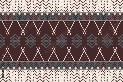 Seamless Ethnic and Geometric Pattern collection inspired by Tribal, Folk, and Handcrafted textures. Features repeating motifs, abstract shapes, and earth-tone color palettes suitable for textiles 