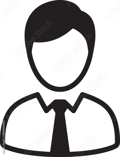 Professional Male Avatar Icon – Minimalist Business Man Vector Illustration for Corporate Profiles, User Accounts, and Office Management Graphics