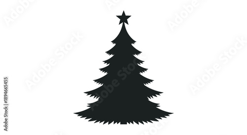 A striking black silhouette of a traditional evergreen christmas tree perfectly capturing the holiday spirit silhouette high quality