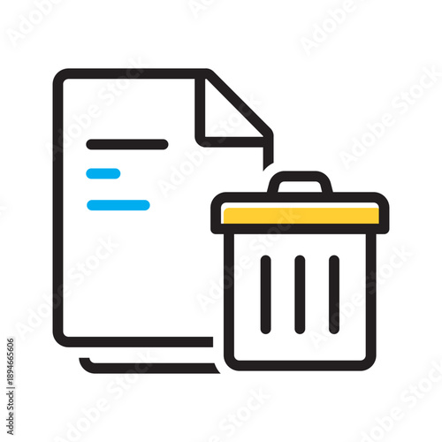 Vector multi color icon for Delete file