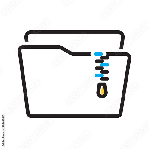 Vector multi color icon for Compressed folder