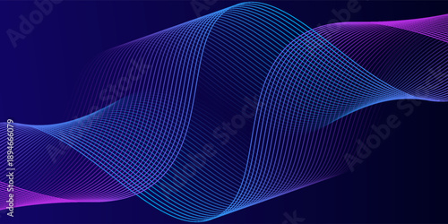 Dark blue abstract background with glowing wave lines. futuristic background Modern concept technology. Vector illustration,eps.10