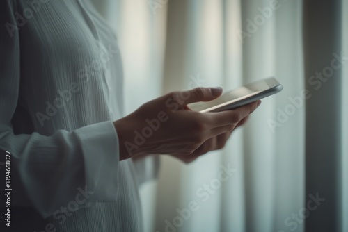 Woman Using Smartphone Indoors