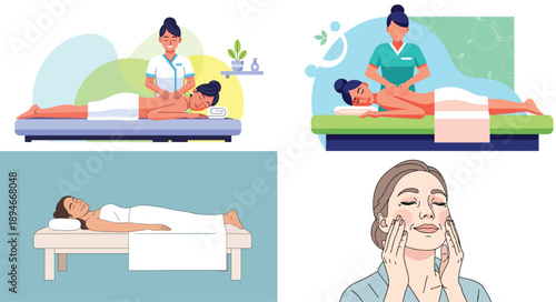 Spa treatments and relaxation scenes