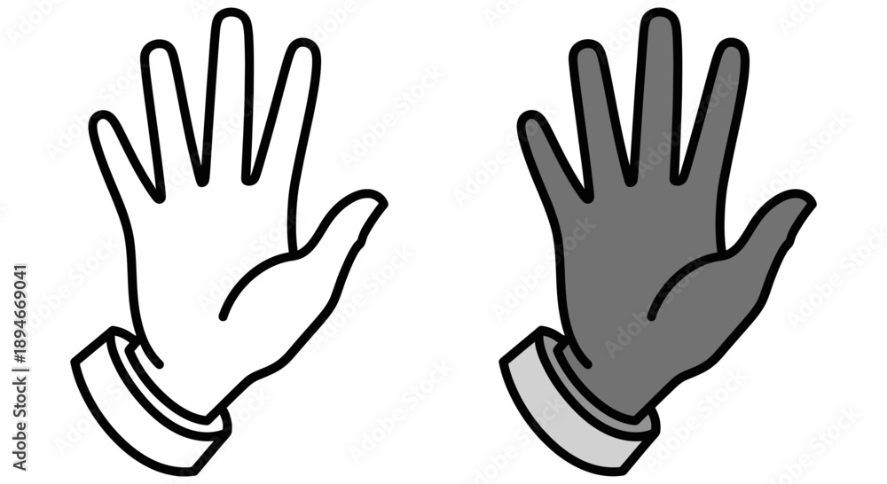 Obraz premium Illustration of hands with palms facing forward in a gesture of greeting or signaling from a straightforward viewpoint