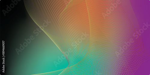 Grainy dark background with vibrant glowing blue purple and orange gradient shapes and subtle noise texture design