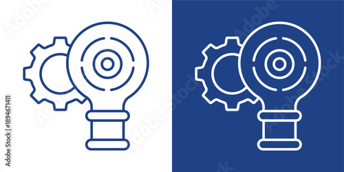 Strategy Blue And White Icon Style Collection