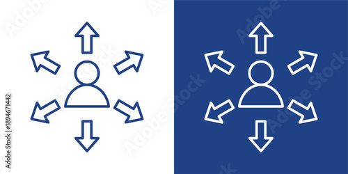 Influence Blue And White Icon Style Collection