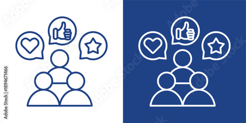 Engagement Blue And White Icon Style Collection