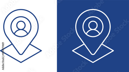 Placement Blue And White Icon Style Collection