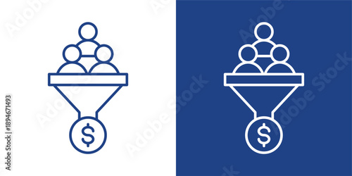 Conversion Blue And White Icon Style Collection