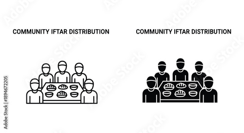 Iftar Distribution Illustration for Community Outreach Programs