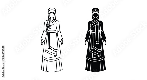 Traditional Robes Illustration - Cultural Heritage