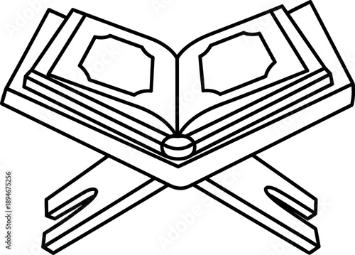 Open Holy Book on Stand Icon