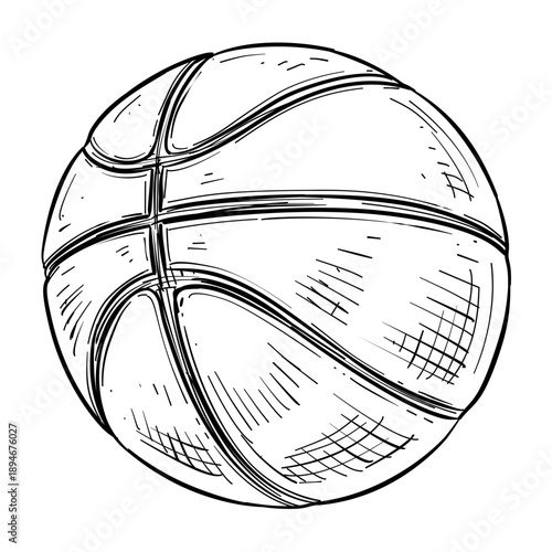 basketball ball vector hand drawn illustration