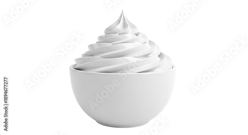 Soft Serve Ice Cream in a White Bowl