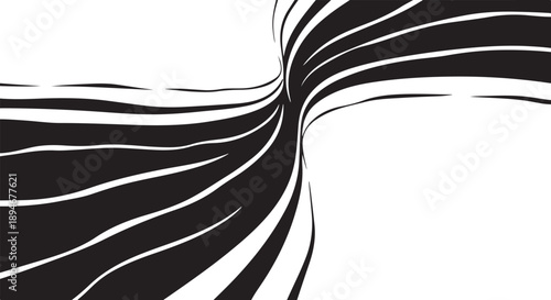 Abstract black and white swirling lines art design element