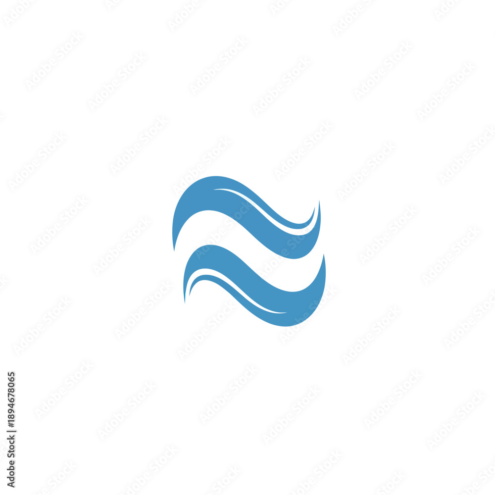 Naklejka premium Blue Wavy Lines Abstract Design Element.
