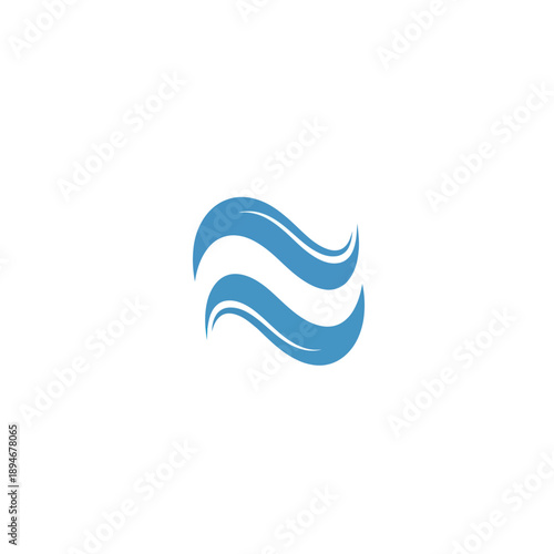 Blue Wavy Lines Abstract Design Element.