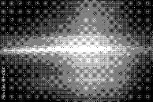 A black and white pixelated pattern on a with small dots