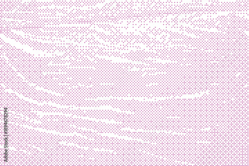 A large pink and white polka dot pattern on a textured fabric background