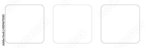 チラシや資料に使いやすい シンプルな角丸正方形の点線フレーム素材