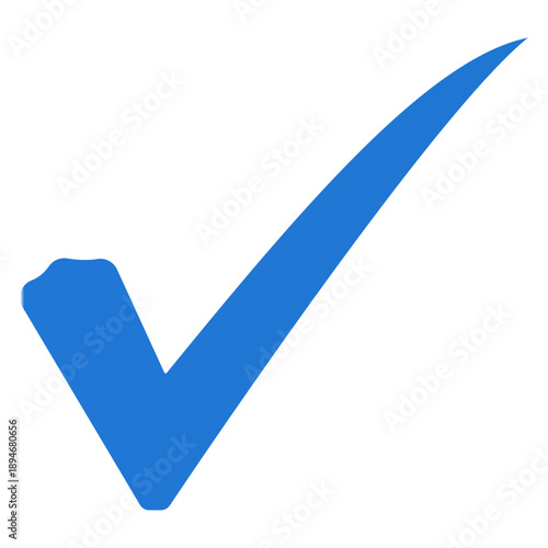 Sky blue check mark with round border, simple flat verification symbol for UI approval tasks and check mark icon