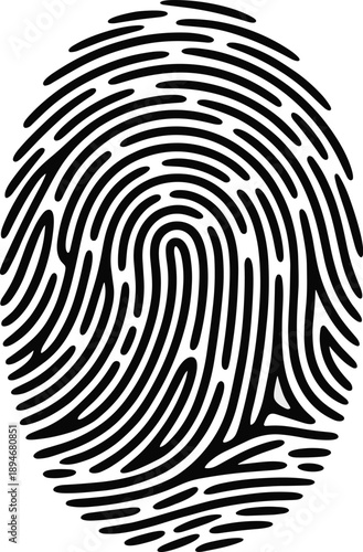 Detailed black fingerprint pattern close up on white background forensic identification unique personal security identity concept biometric authentication system for criminal investigation legal techn