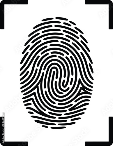 Detailed fingerprint scan biometric identification authentication process modern technology security system illustration personal data privacy access control for law enforcement forensics criminal jus
