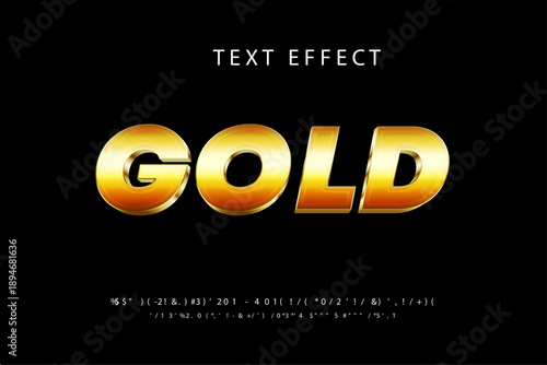 Luxury Gold 3D Text Effect on Black Background