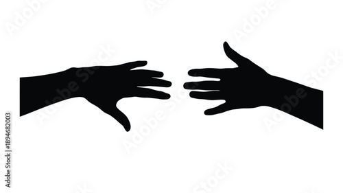 Two silhouetted hands almost touching creating a sense of connection