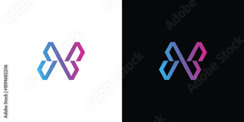 Modern and futuristic letter N initials logo design