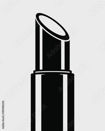 Modern lipstick tube illustration in black and white beauty product packaging for cosmetic advertising campaign makeup artist essential fashion blogger content social media beauty industry promotion m
