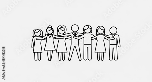 Diverse group of people standing together in unity and friendship.