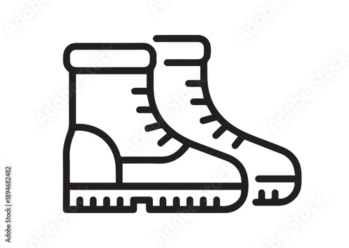 Snow Boot line art icon, Snow Boot outline vector