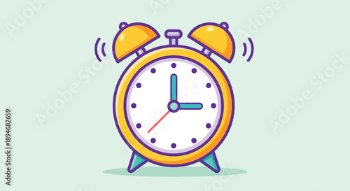 Ringing Alarm Clock Illustration.